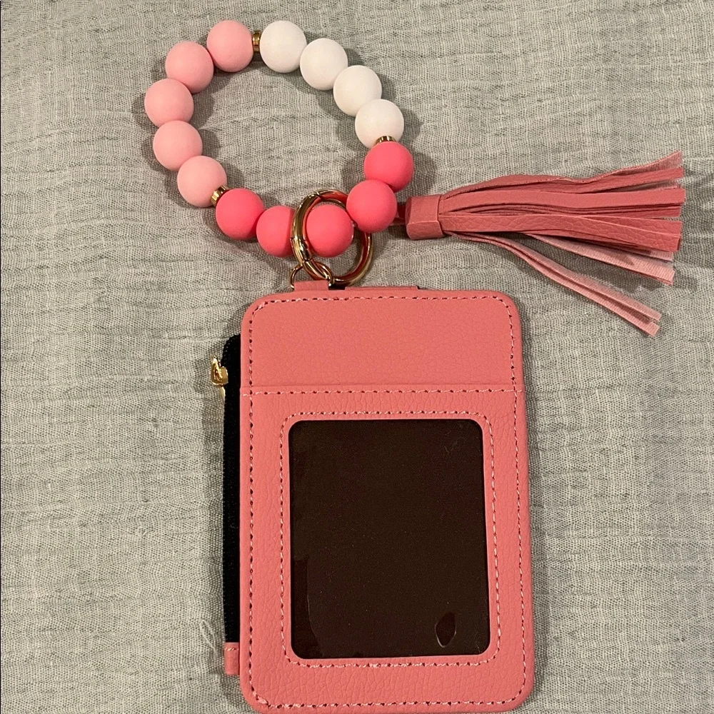 Card Holder with Tassel and Beaded Keychain - Picture 3 of 8